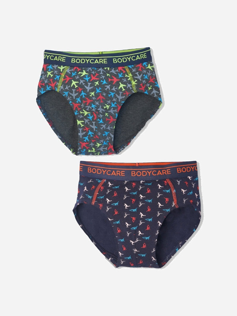 Boys Cotton Spandex Semi Long Briefs with Top Elastic for Daily Innerwear Comfort and Regular Wear - Pack of 2
