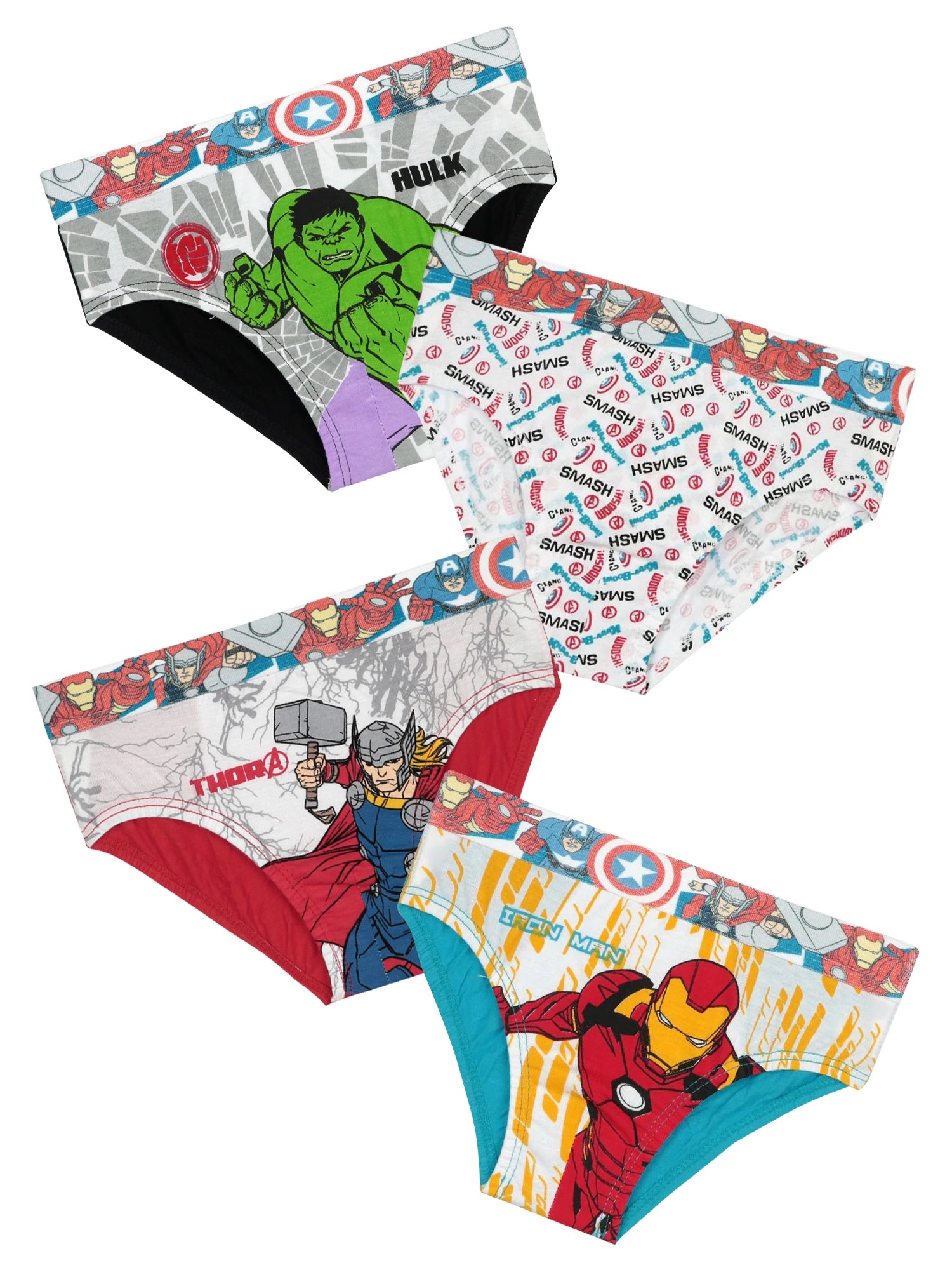 Boys Avengers Innerwear Brief with Top Elastic for Everyday Comfort, Support and Kids Wardrobe Essentials - Pack of 4