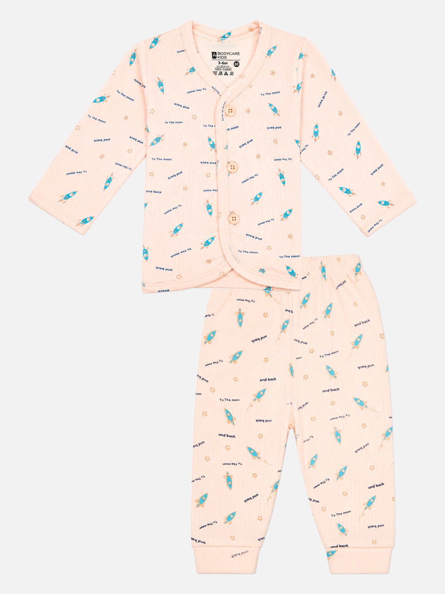 Bodycare Unisex Front Open Baby Thermal Suit with Top & Bottom – All Over Print
