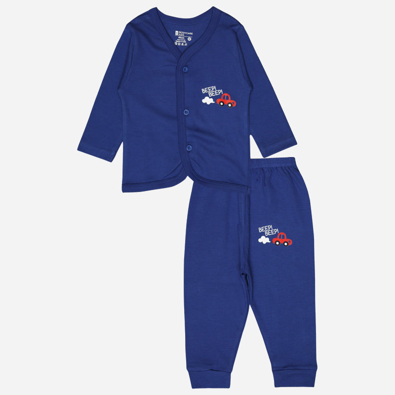 Bodycare Unisex Baby Cotton Blend Front Open Night Suit – Full Sleeves