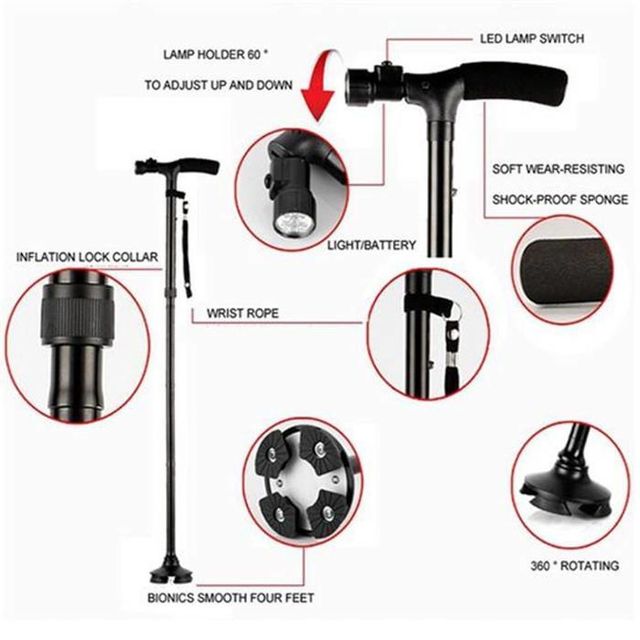 Folding Magical walking Cane with LED Light
