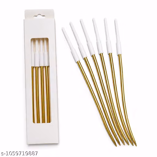 Metallic Gold Spiral Birthday Cake Candles Set of 6 – Long Twisted Cake Decoration Candles