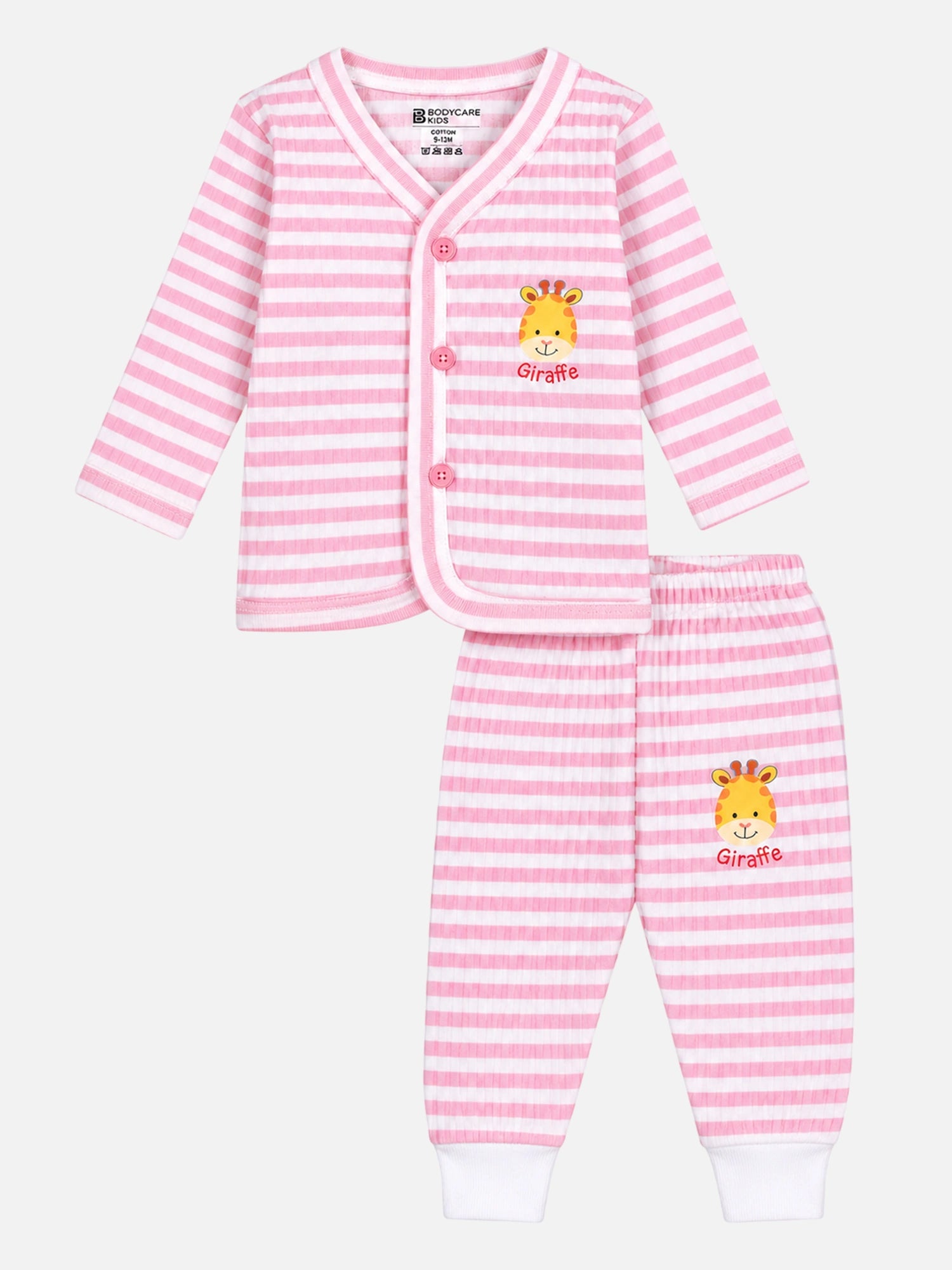 Bodycare Baby Care Unisex Front Open Full Sleeves Thermal Set for Cold-Weather Comfort, Winter Layering and Easy Everyday Dressing - Pack of 1