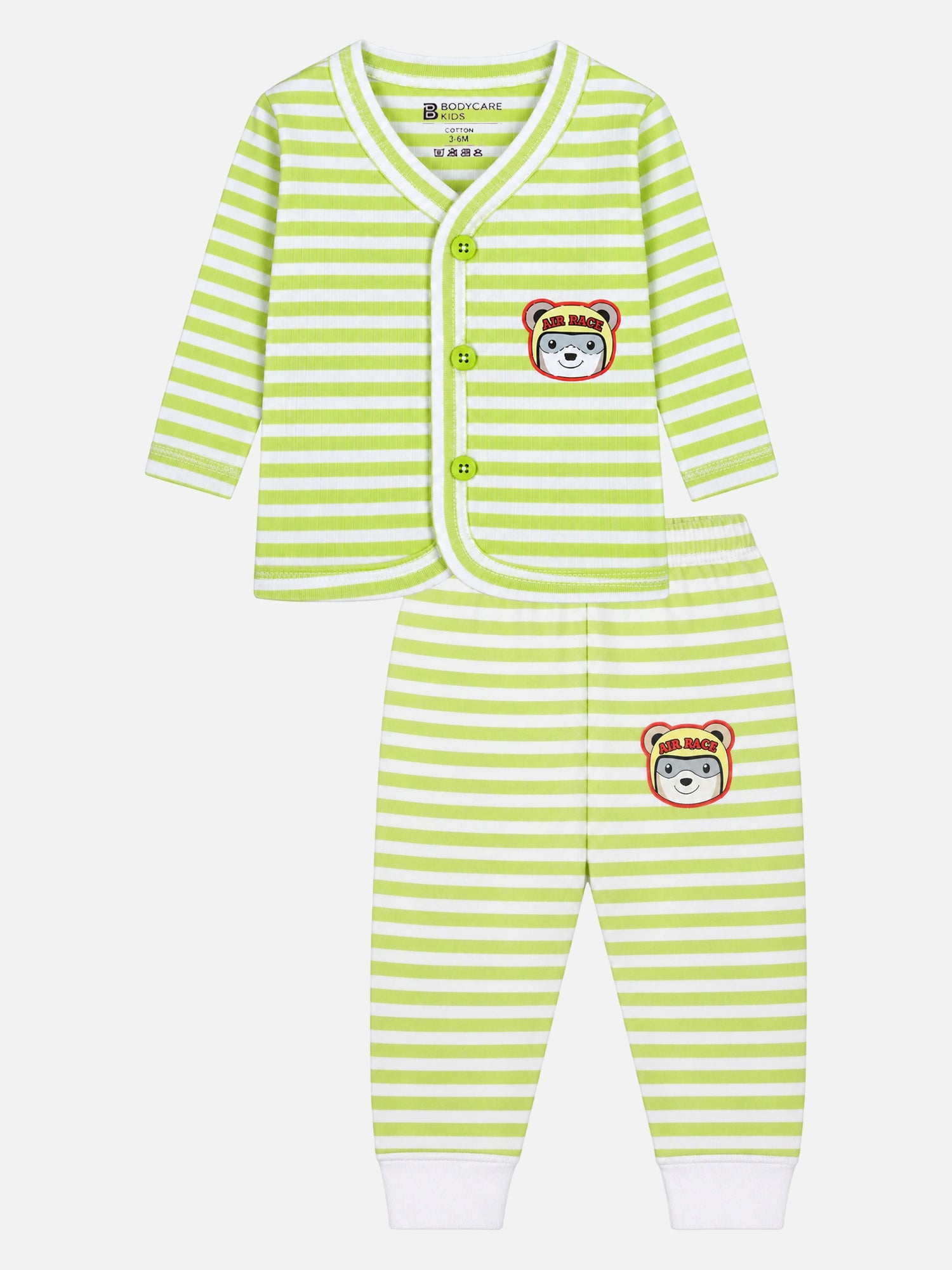 Baby Care Unisex Thermal Set with Front Open Full Sleeves Design for Winter Layering Comfort and Easy Dressing - Pack of 1