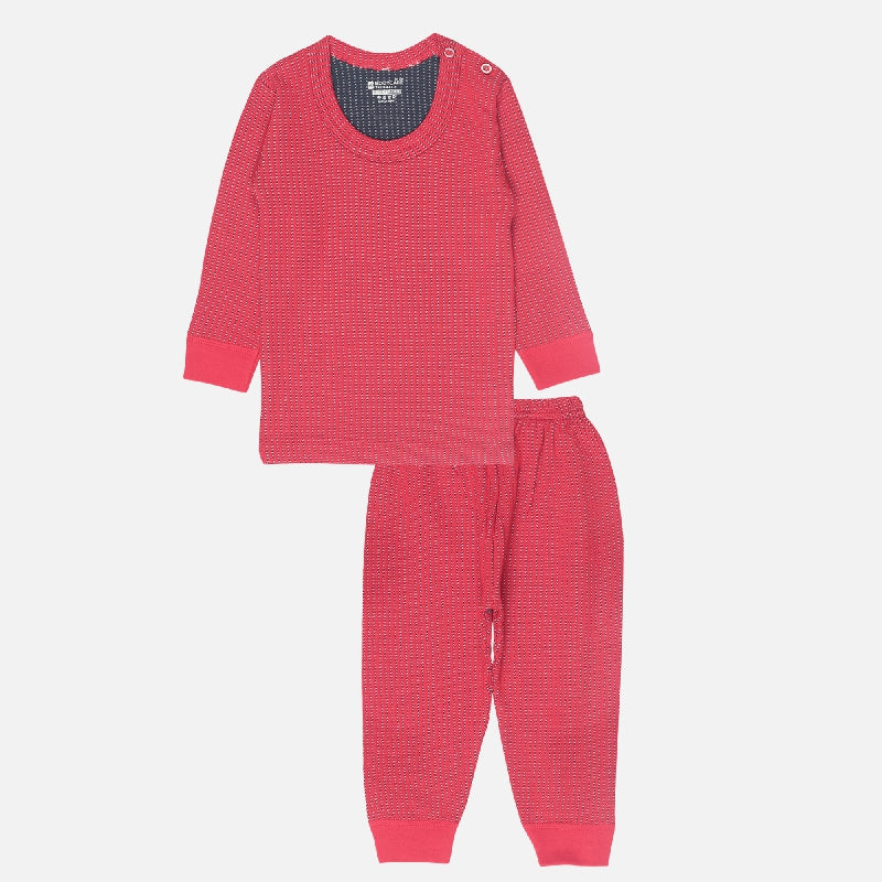 Baby Care Unisex Antibacterial Round Neck Full Sleeve Thermal Set for Winter Innerwear Comfort and Regular Use - Pack of 1
