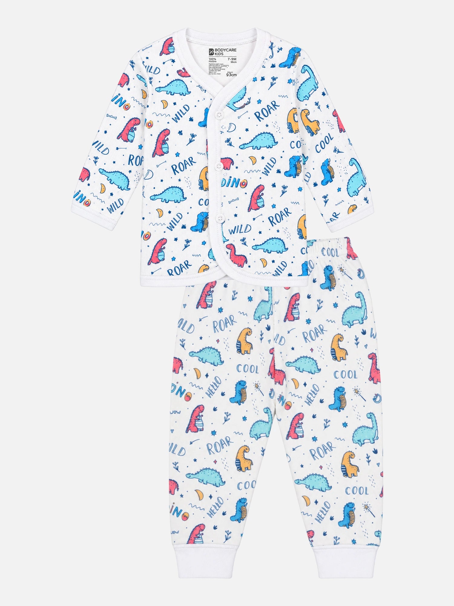 Baby Care Unisex Front Open Thermal Suit with Cotton Rich Fabric, Full Sleeve Top and Pant Combo for Winter Comfort