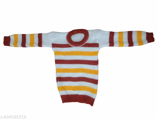 Kids Striped Sweater – Acrylic Long Sleeve Winter Wear for Boys & Girls