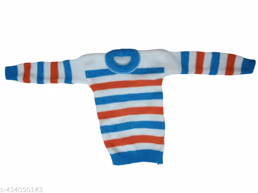 Kids Striped Sweater – Acrylic Long Sleeve Winter Wear for Boys & Girls