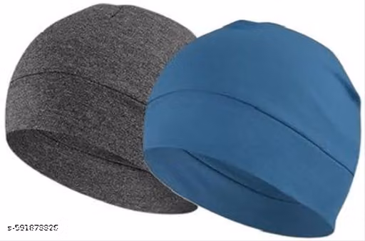 Cotton Lycra Cap for Men & Women – Stretchable Sports & Biking Cap Pack of 2