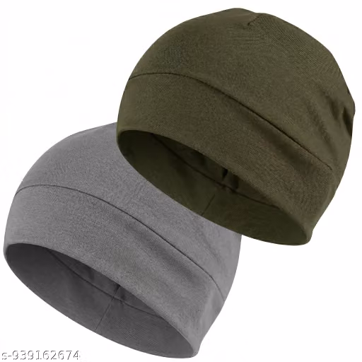 Cotton Lycra Skull Cap for Men & Women – Stretchable Unisex Helmet Liner Combo Pack of 2