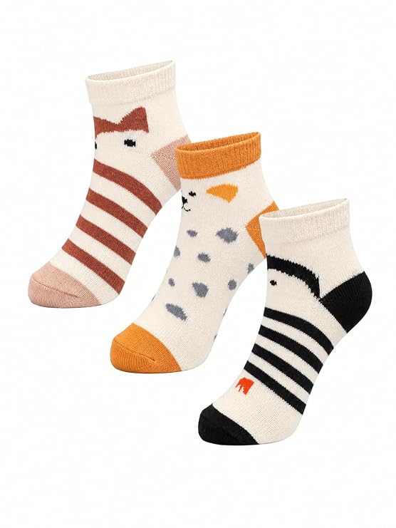 Babycare Anti Skid Ankle Length Socks for Infants Pack of 3 Pairs | Non Terry Cotton Blend Grip Socks for Baby Boys & Girls, Soft Breathable Stretchable Daily Wear Socks
