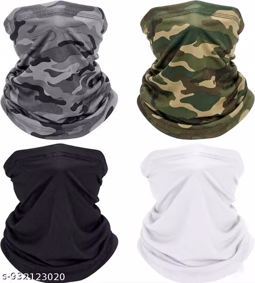 Soft Breathable Bandana for Men & Women – Multipurpose Headwear Scarf Combo Pack of 4