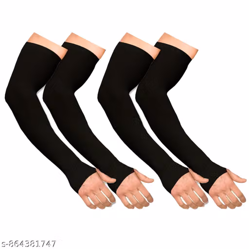 UV Protection Arm Sleeves for Men & Women – Stretchable Hand Sleeves with Thumb for Running & Bike Riding