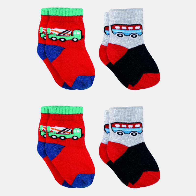 Babycare Boys School and Casual Socks for Everyday Comfort, Uniform Wear and Regular Wardrobe Essentials - Pack of 4