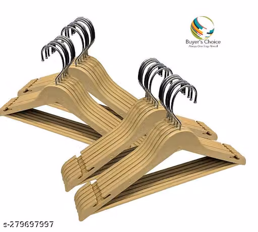 Plastic Wooden Design Suit Hangers for Wardrobe – Durable Clothes Hangers Pack of 6
