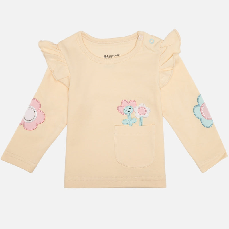 Bodycare Baby Girls Interlock Cotton T-Shirt with Regular Fit and Soft Breathable Fabric for Casual Everyday Comfort