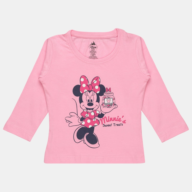 Bodycare Baby Girls Minnie & Friends T-Shirt Round Neck Full Sleeves Character Print Top for Playtime and Casual Outfits