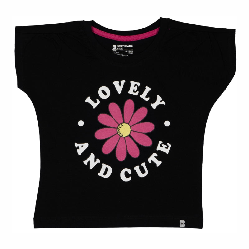 Bodycare Baby Girls Round Neck Half Sleeve T-Shirt for Casual Wear, Easy Movement, Everyday Comfort and Regular Wardrobe Use