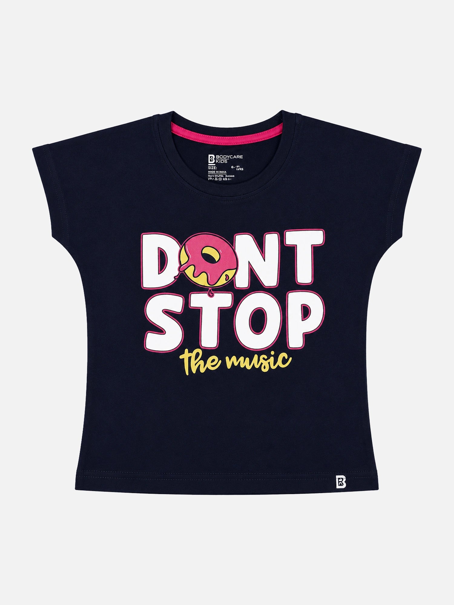 Bodycare Baby Girls Round Neck Half Sleeve T-Shirt for Casual Wear, Easy Movement, Everyday Comfort and Regular Wardrobe Use