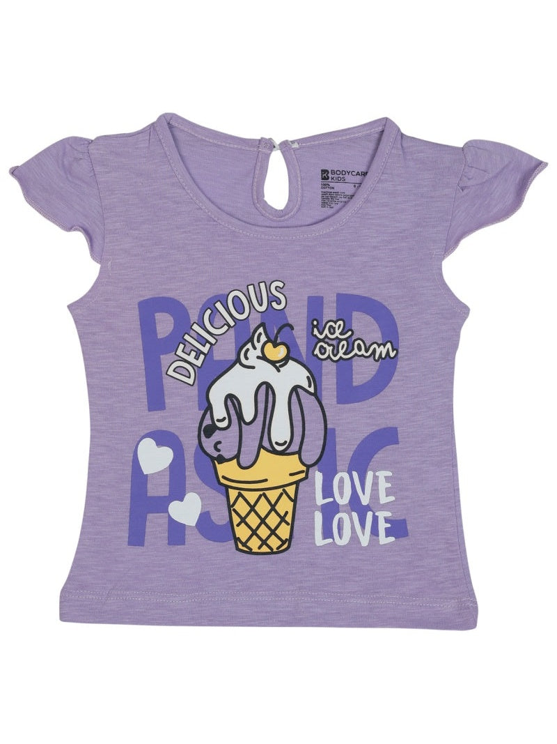 Bodycare Baby Girls Round Neck Half Sleeves T-Shirt Casual Wear Top for Playtime, Travel and Everyday Wardrobe Use