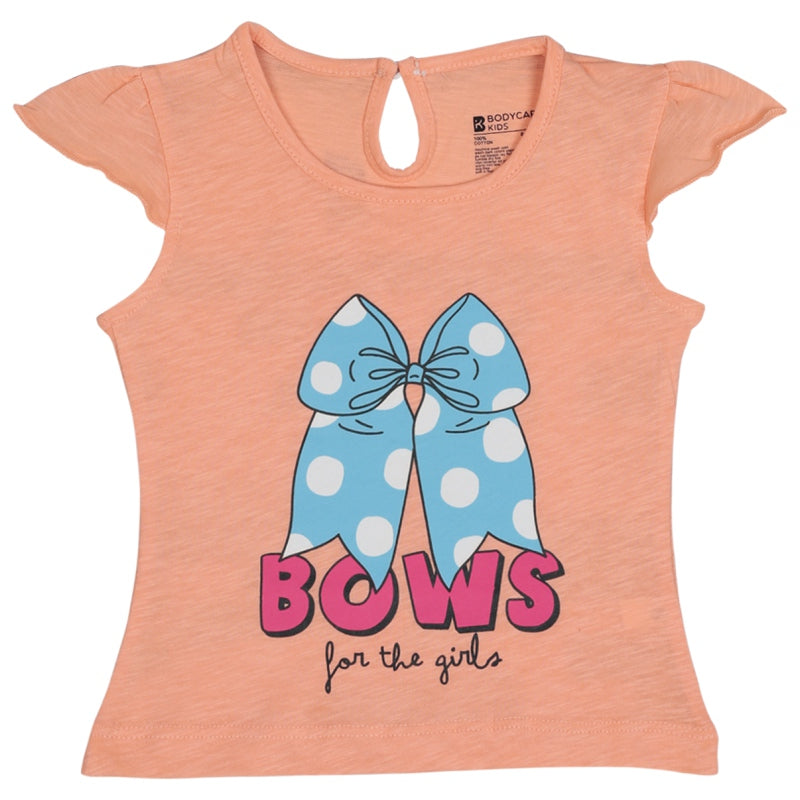 Bodycare Baby Girls Round Neck Half Sleeves T-Shirt Casual Wear Top for Playtime, Travel and Everyday Wardrobe Use