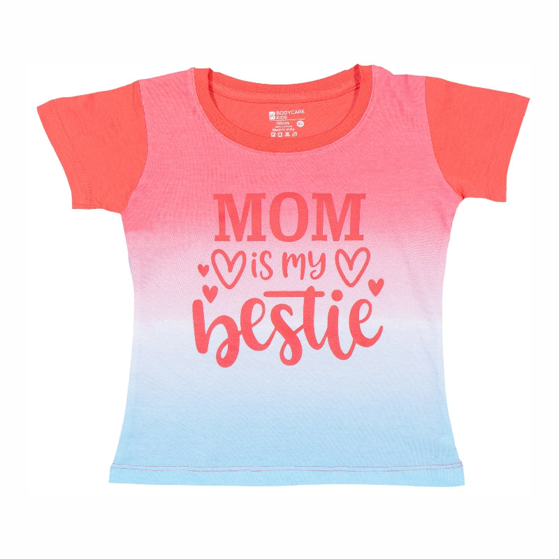 Bodycare Baby Girls Round Neck Half Sleeve T-Shirt for Casual Wear, Easy Movement, Everyday Comfort and Regular Use