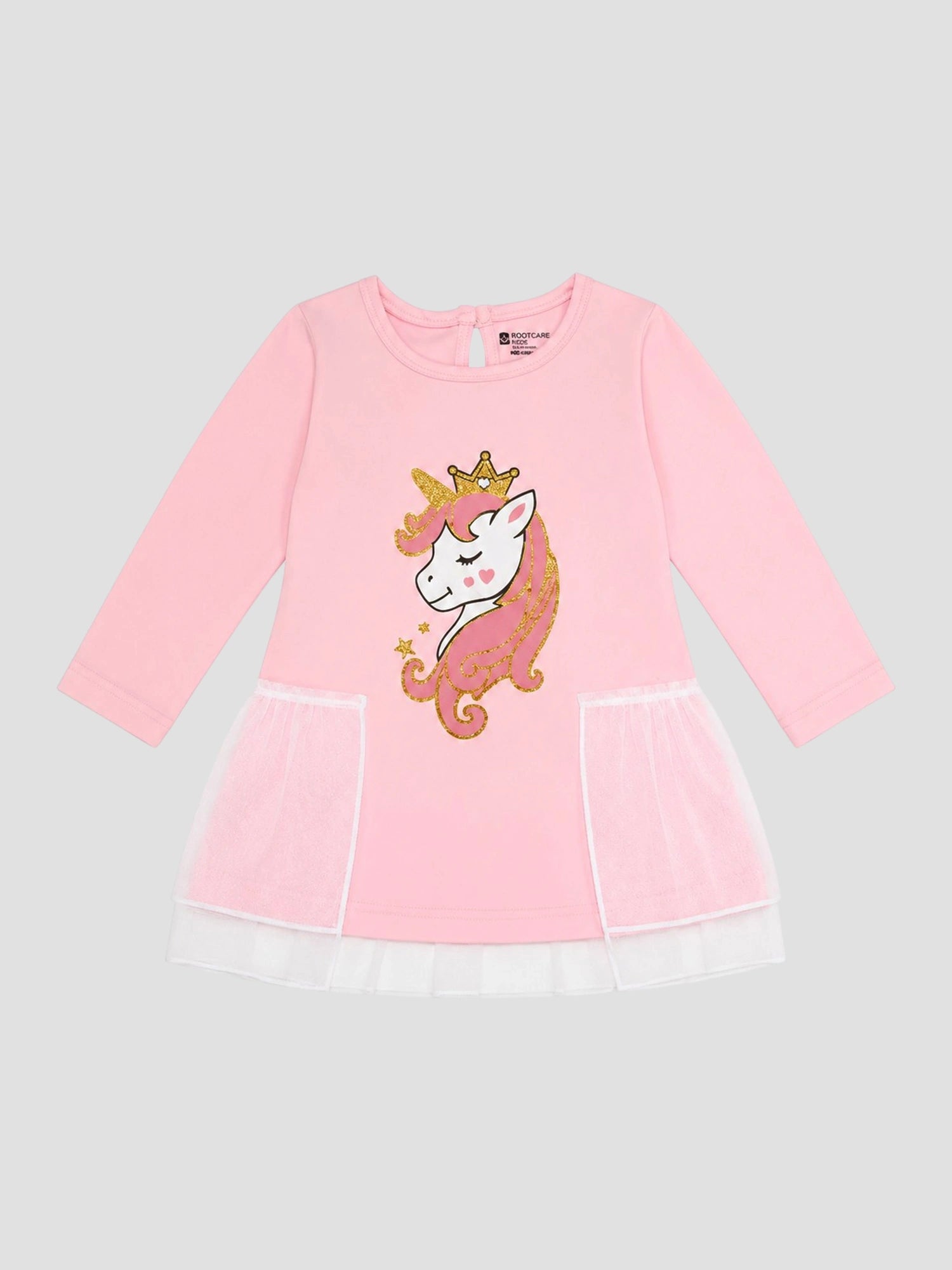 Bodycare Baby Girls Interlock Cotton Frock with Soft Breathable Fabric and Regular Fit for Casual Wear and Everyday Comfort