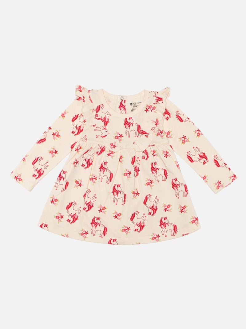 Bodycare Girls 100% Cotton Frock with Ultra Soft Breathable Fabric and Regular Fit for Casual Everyday Comfort