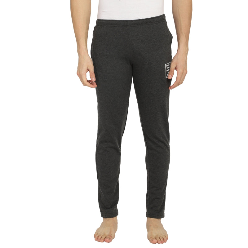 Bodycare Men Fleece Track Pant – Placement Print, Elastic Waistband, Regular Length