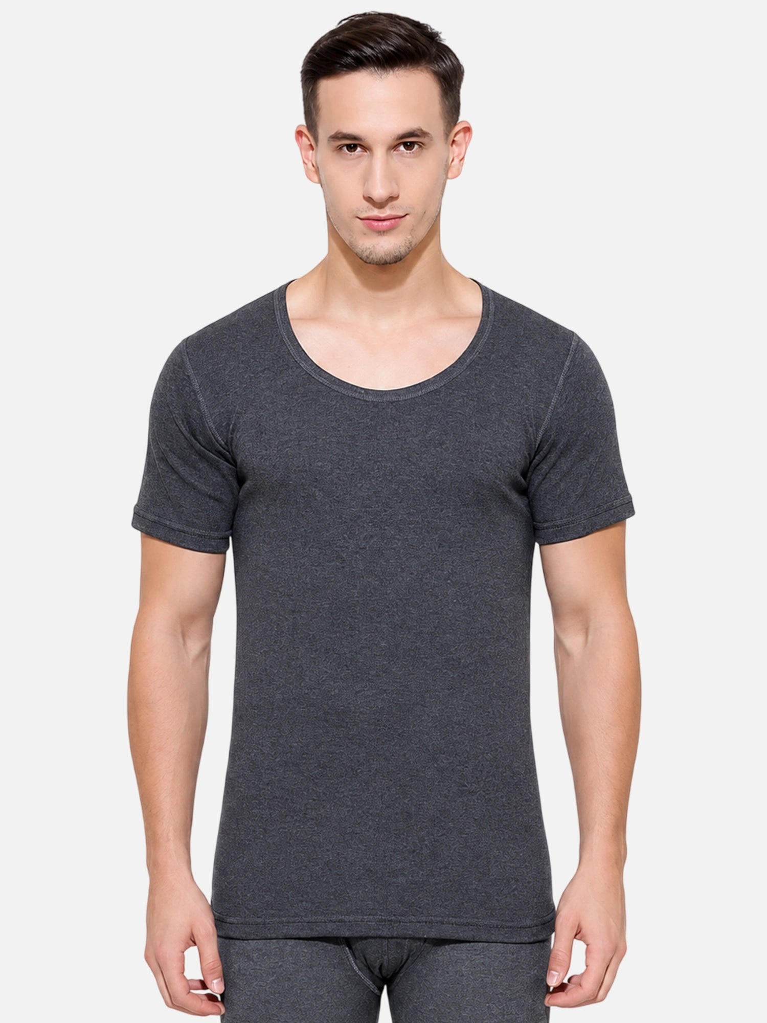 Bodycare Men Interlock Thermal Top – Round Neck, Half Sleeves, Long Length, Pack of 1