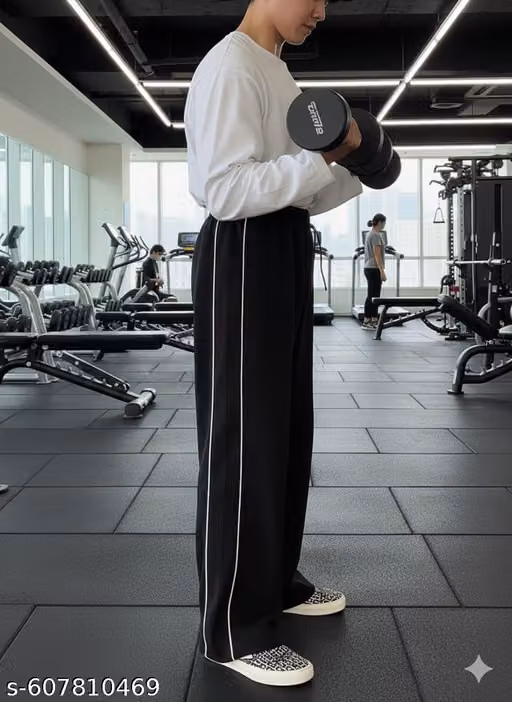 Men & Boys Straight Fit Polyester Striped Track Pants – Gym Wear