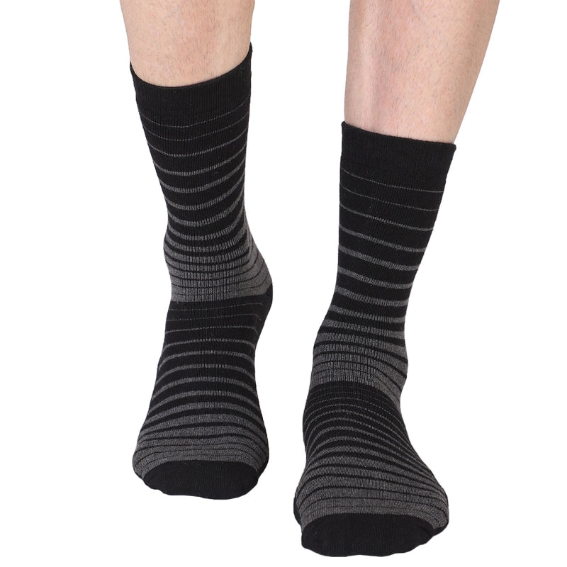 Bodycare Men Super Soft Crew Socks – Cotton Nylon Spandex, Tonal Knit, Breathable, All Season