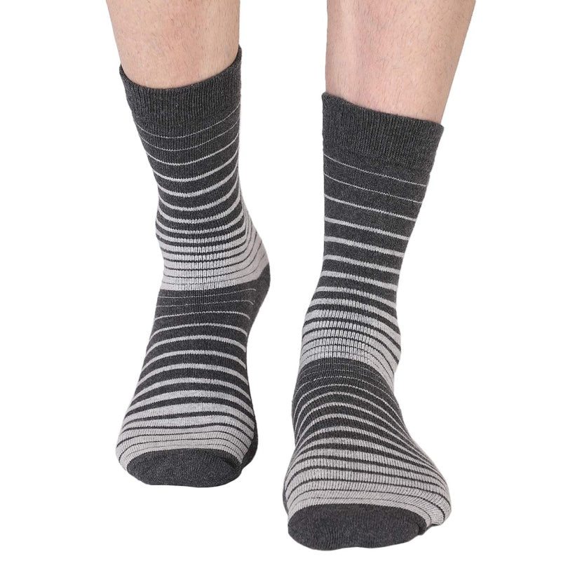 Bodycare Men Super Soft Crew Socks – Cotton Nylon Spandex, Tonal Knit, Breathable, All Season