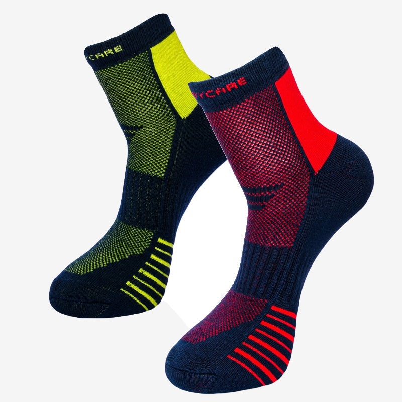 Bodycare Men Antibacterial Cotton Blend Sports Socks – Rib Textured, Ankle Length, Pack of 2
