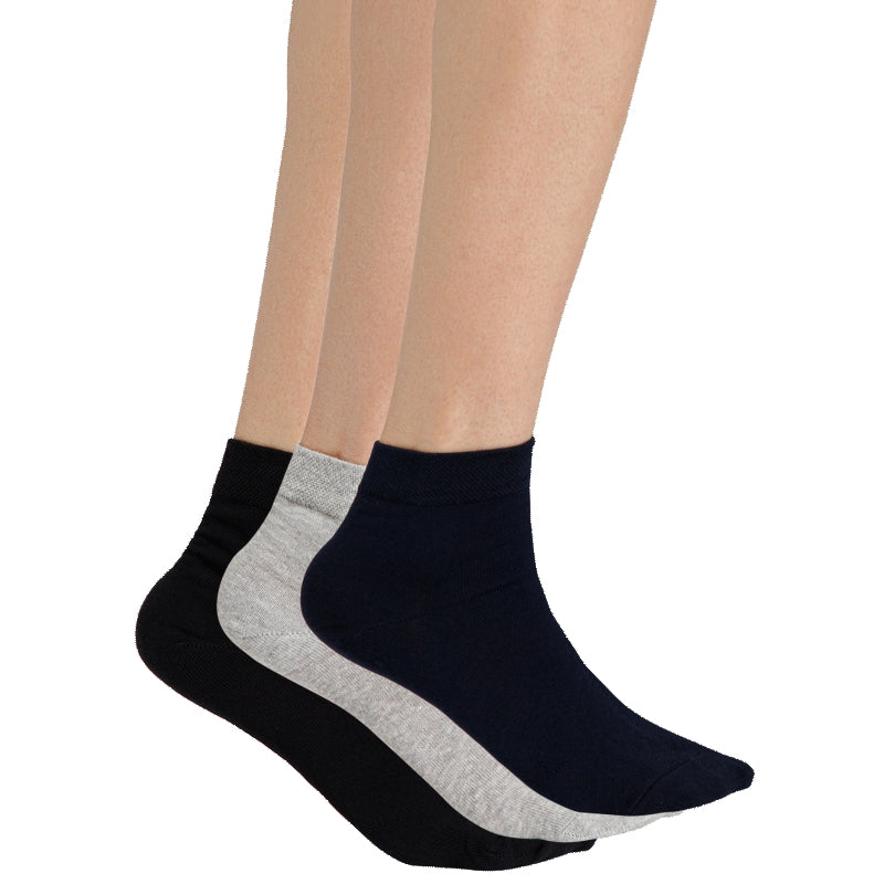 Bodycare Men Antibacterial Super Soft Ankle Socks – Cotton Nylon, Self Textured, Breathable, Pack of 3