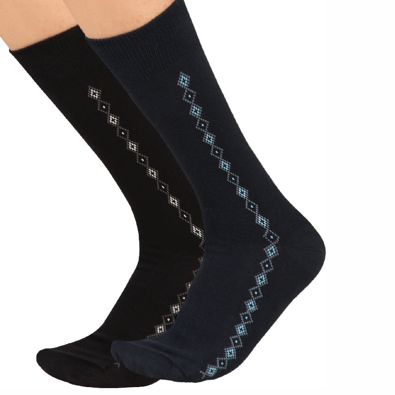 Bodycare Men Antibacterial Solid Crew Socks – Cotton Nylon Spandex, Placement Print, All Season, Pack of 2