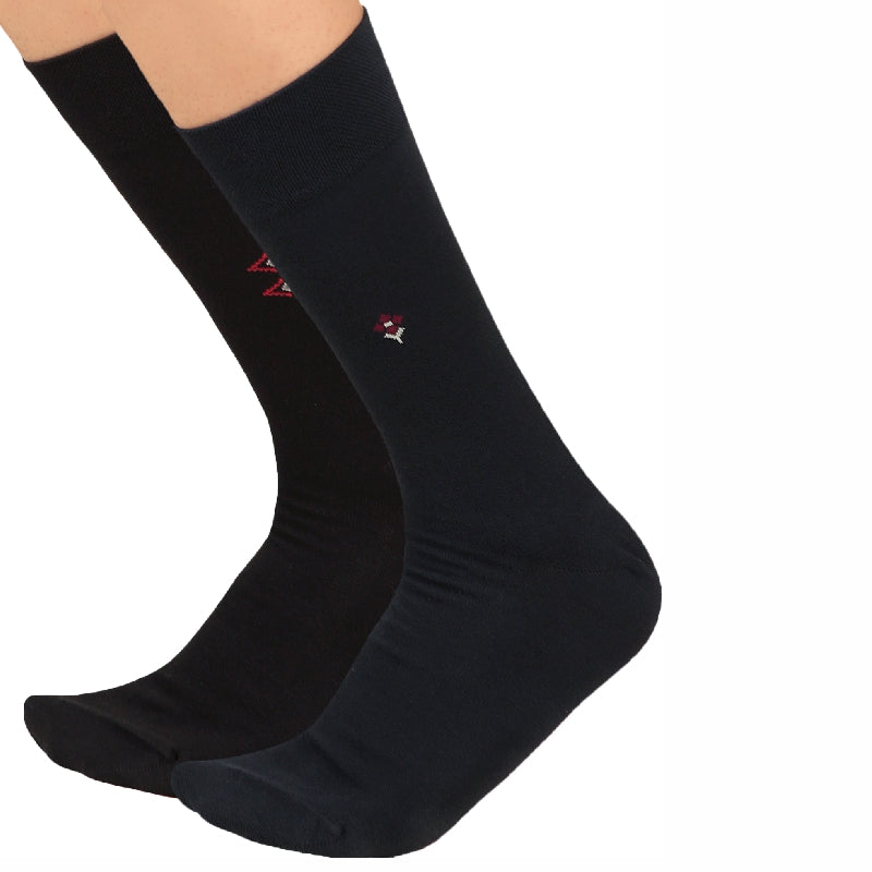 Bodycare Men Antibacterial Solid Crew Socks – Cotton Nylon Spandex, Placement Print, All Season, Pack of 2