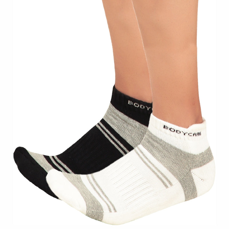Bodycare Men Antibacterial Solid Ankle Socks – Cotton Nylon Spandex, Tonal Knit Pattern, All Season, Pack of 2
