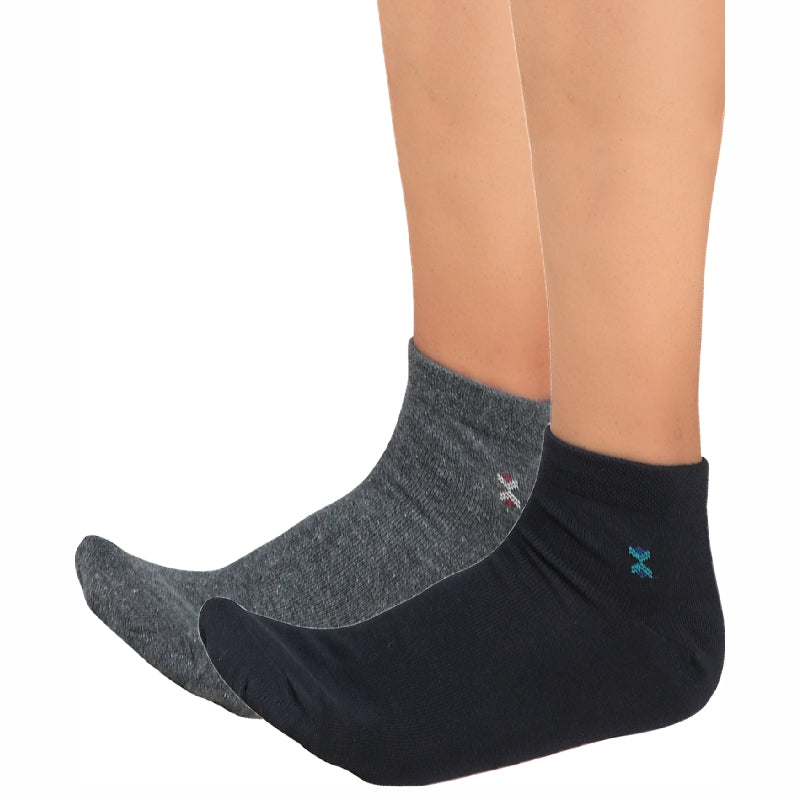 Bodycare Men Antibacterial Solid Ankle Socks – Cotton Nylon Spandex, Placement Print, All Season, Pack of 2