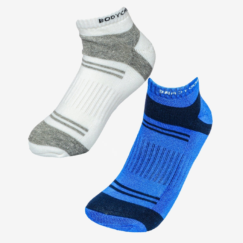 Bodycare Men Solid Ankle Socks – Cotton Nylon Spandex, Tonal Knit Pattern, All Season, Pack of 2