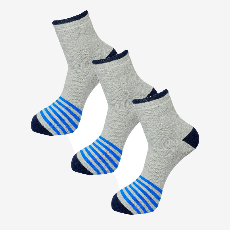 Bodycare Men Antibacterial Cotton Blend Ankle Socks – Rib Textured, Moisture Wicking, Stretch Fit, Pack of 3