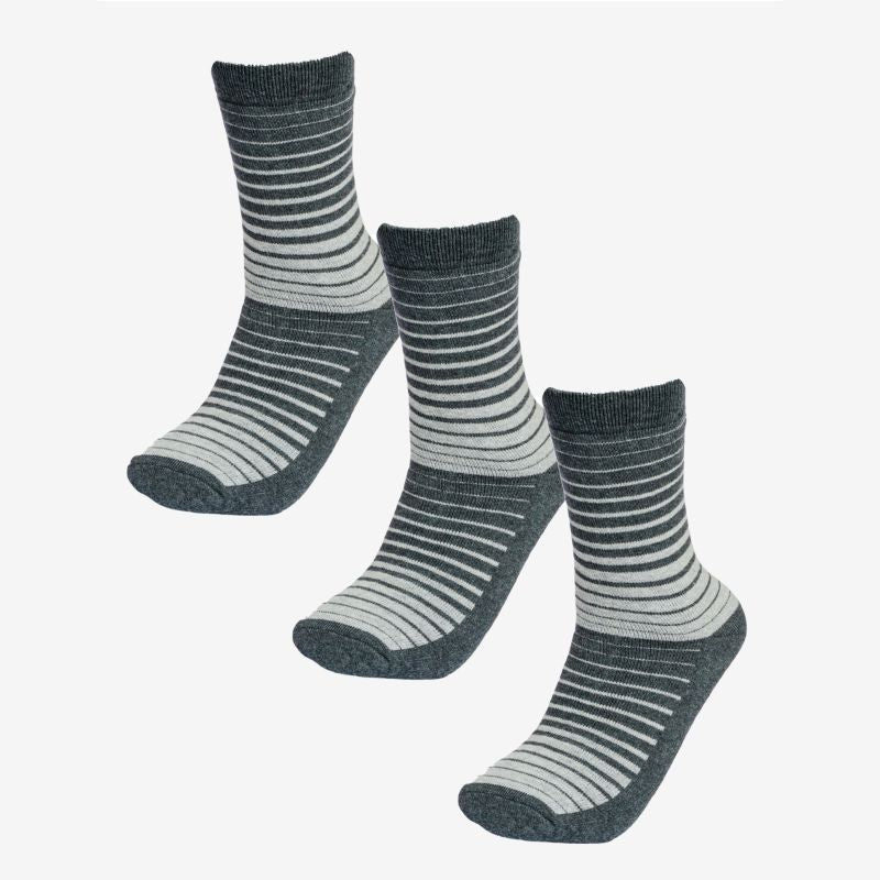 Bodycare Men’s Striped Crew Socks Cotton Nylon Spandex Pack of 3