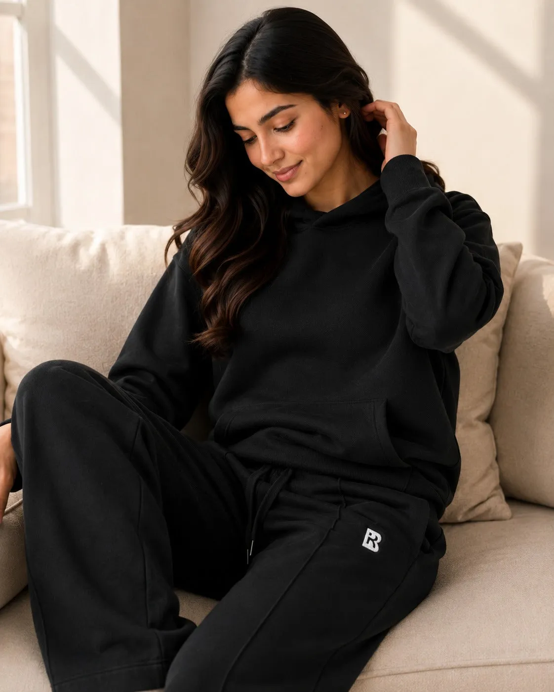 Bodycare Women’s Terry Hooded Sweatshirt Wide-Leg Co-Ord Set