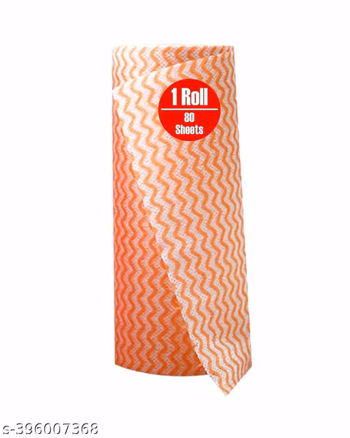 Non-Woven Reusable Washable Kitchen Roll Kitchen Towel Eco Friendly Pack of 1 Roll 80 Pulls
