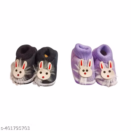 Sunshine Infant Wear Cotton Baby Booties Solid EVA Sole Pack of 2