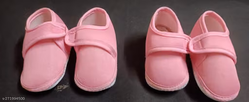 Mona’s Love Velvet Baby Booties Solid Velcro EVA Sole Pack of 2