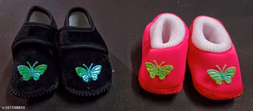 Mama’s Love Cotton Baby Booties Printed Slip-On EVA Sole Pack of 2