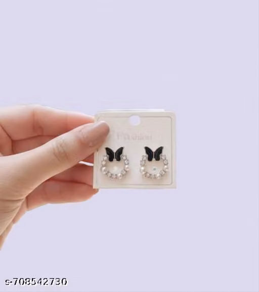 Designer Women’s Floral Korean Style Gold Plated Stud Earrings
