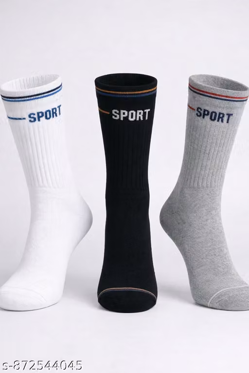 Uday Plus Men's Premium Cotton Blend Sports Socks – Cushioned Ankle Length Pack of 3