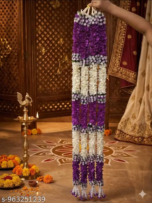 Artificial Flower Toran Garland for Door & Wall Decoration, 5 Feet, Pack of 2